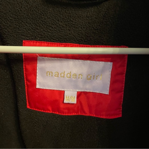 Madden Girl Red Parka Hooded Fur Winter Jacket - Picture 8 of 10